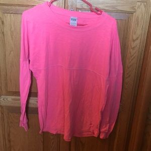 pink brand long sleeve t-shirt hot pink
